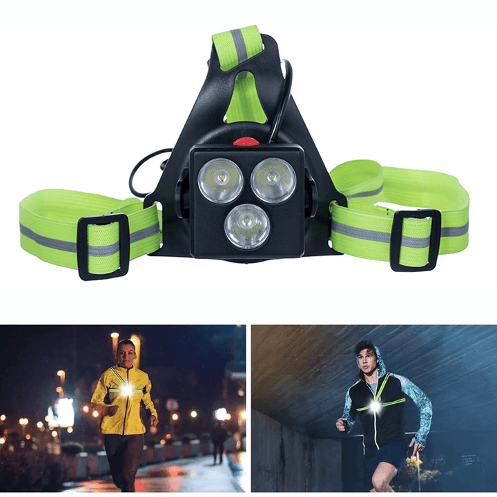 Ipree¬Æ 360LM XPG LED Camping Sports Night Running Light Chest Light Set USB Charging Safety Warning Lamp