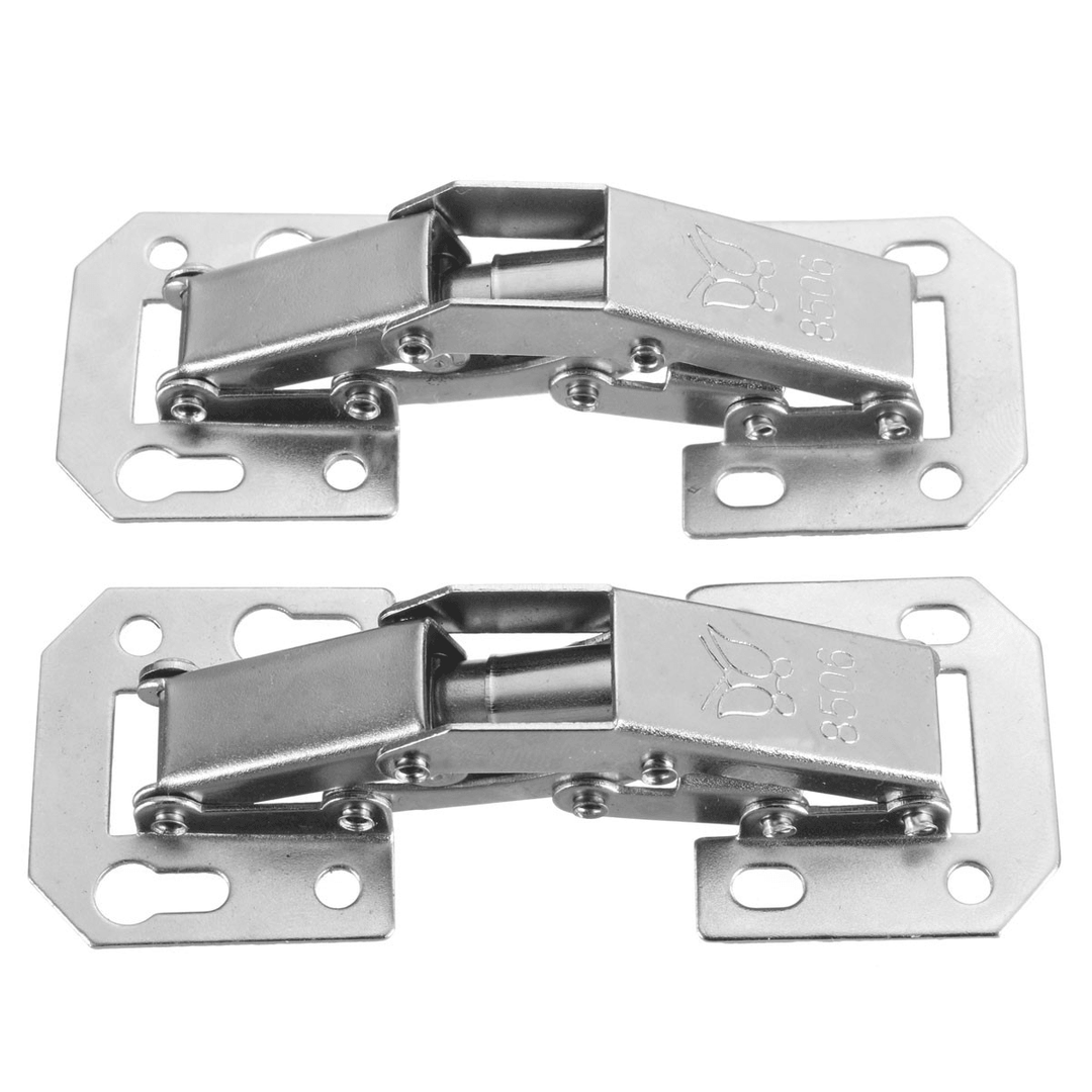 2Pcs Cabinet Bridge Hinge Cupboard Door Hinge 90° Easy Mount Concealed Cabinet Kitchen Cupboard Sprung Door Drawer Hinges