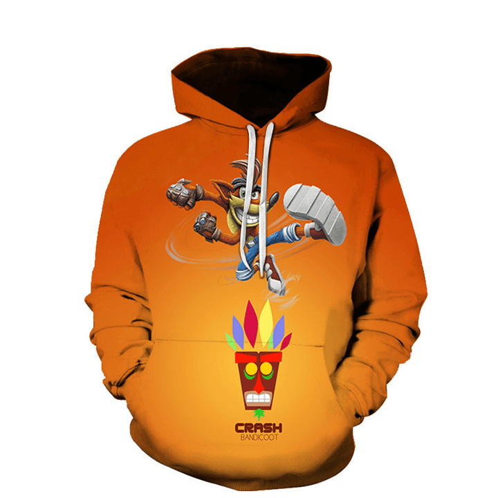 Cartoon 3D Digital Printing Loose Couple Hooded Sweater