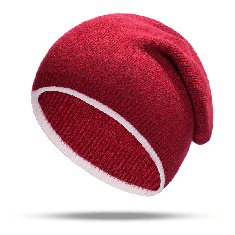 Men Women plus Size Winter Warm Earmuffs Knit Hat Casual Thicken Skull Caps Beanie - MRSLM