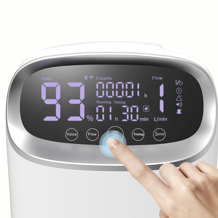 Oxygen Concentrator BOXYM BXM-JY101W 2 in 1 Atomizer Oxygen Generator 1L-7L Home Use Oxygen Generating Machine with Smart Touch Screen Remote Control Voice Broadcast