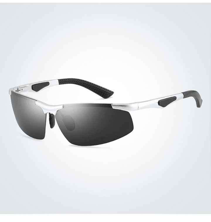 Men'S Aluminum Magnesium Alloy Polarized Sunglasses Sport Style Glasses Windproof Mirror