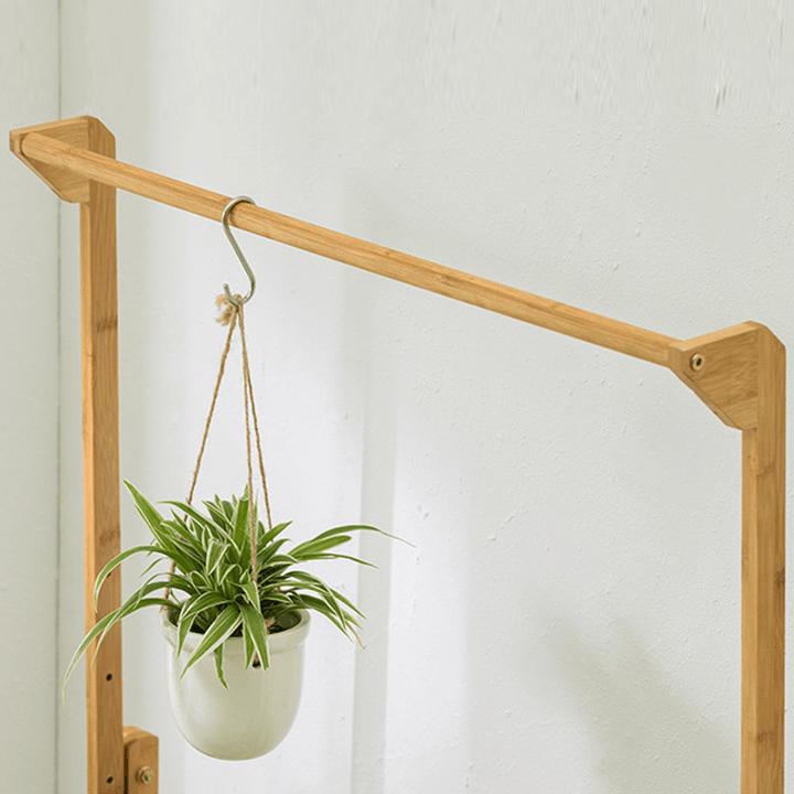 Bamboo Hanging Plant Stand Shelves Flower Pot Storage Organizer Rack