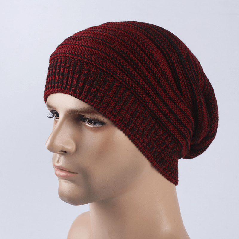 Two-Color Melaleuca Folds Men'S and Women'S Autumn and Winter Warm Woolen Hat