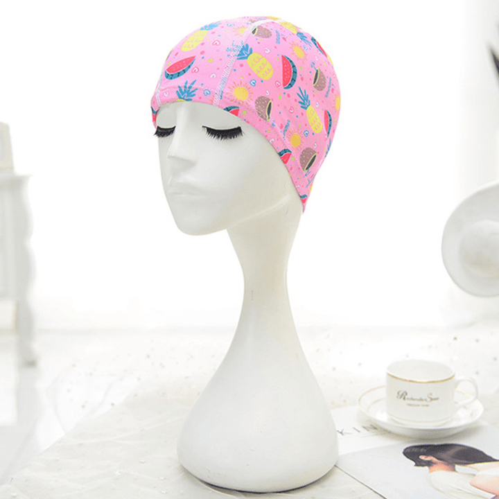 Women Cotton High Elasticity Swimming Cap Turban Hat