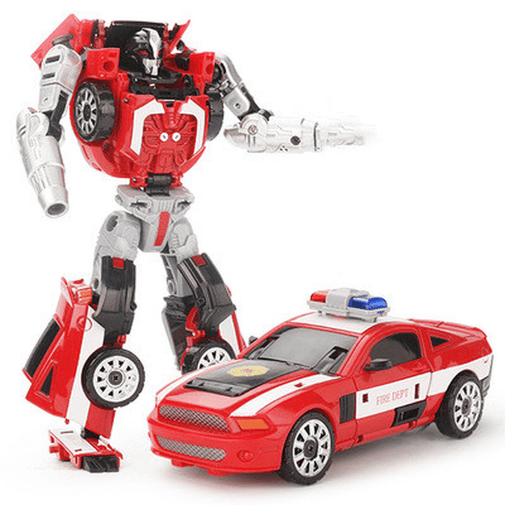 Alloy Version of the Deformed Robot Model King Kong Toy Police Car Ladder Fire Truck Fit Autobot