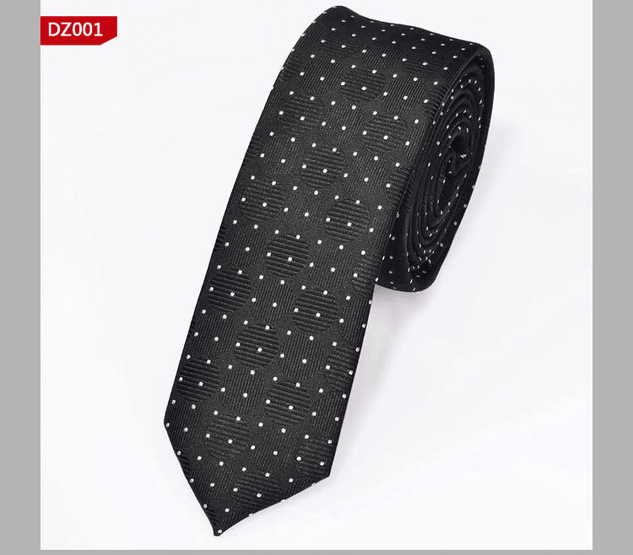 British Style Polyester Yarn Dyed Male 5Cm Narrow Tie