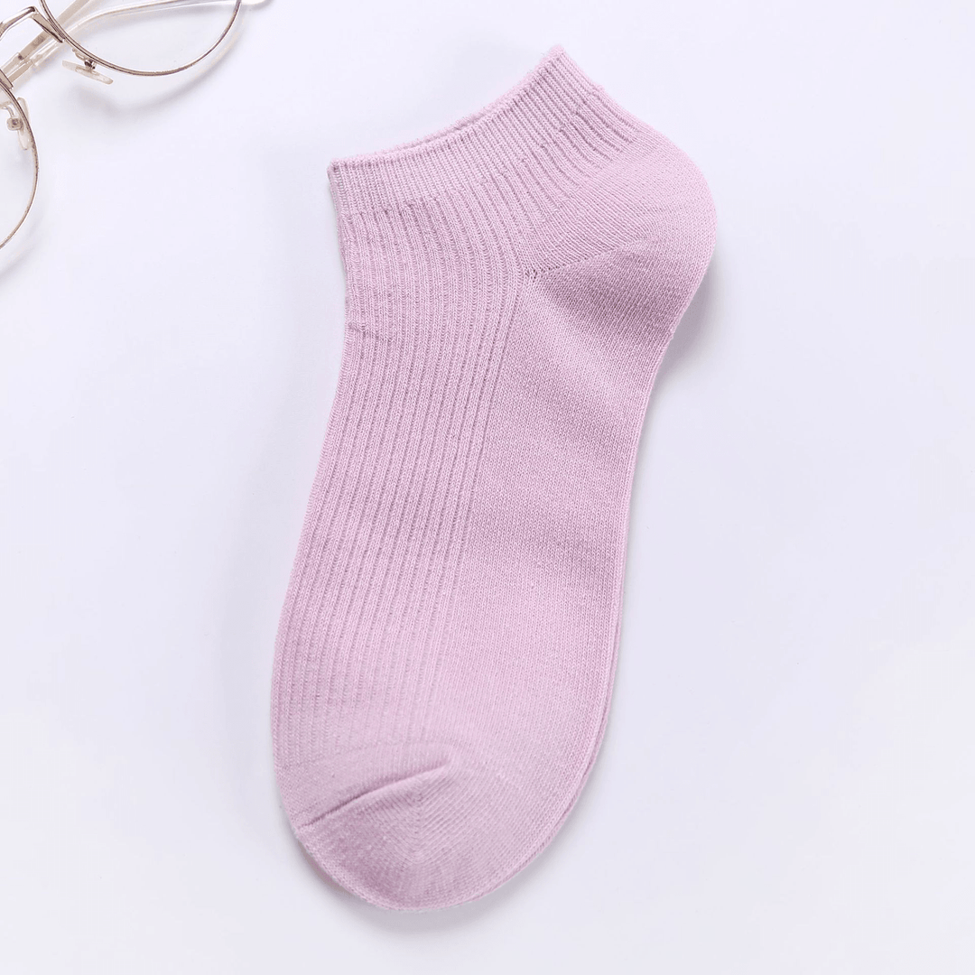 Men'S New Breathable Double Needle Boat Socks Men'S Socks Wild Solid Color Draw Socks Socks Cotton Sweat Socks - MRSLM