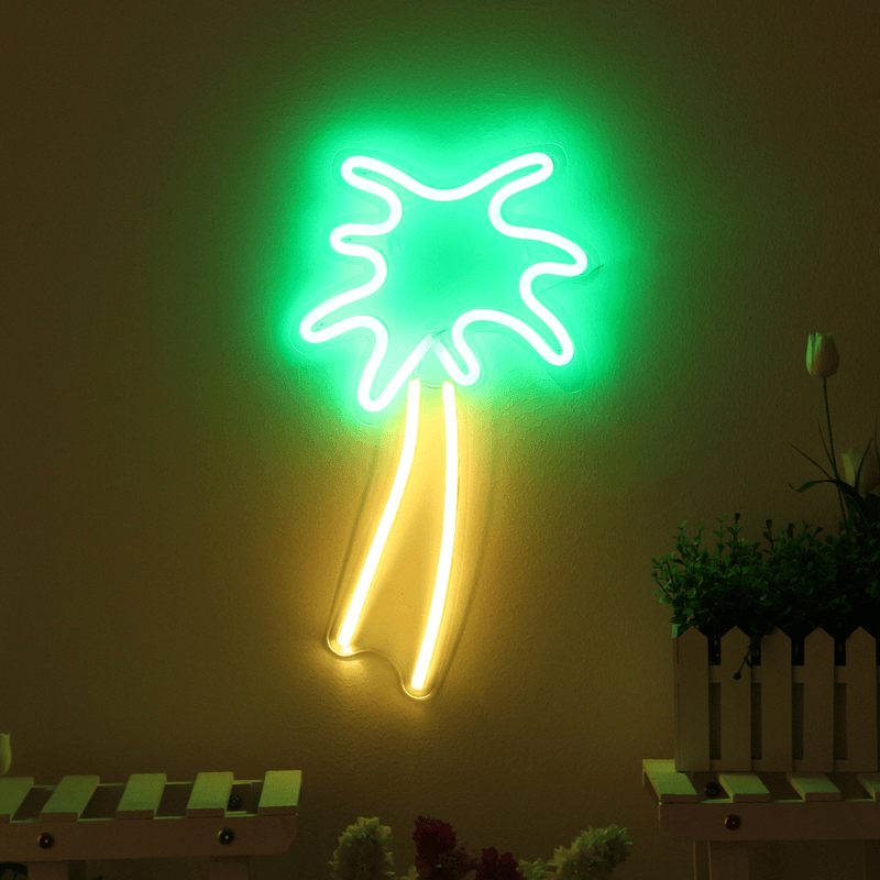 47Cm Coconut Tree LED Neon Sign Light Bar Bedroom Wall for Room Home Party Gift Wedding Decoration