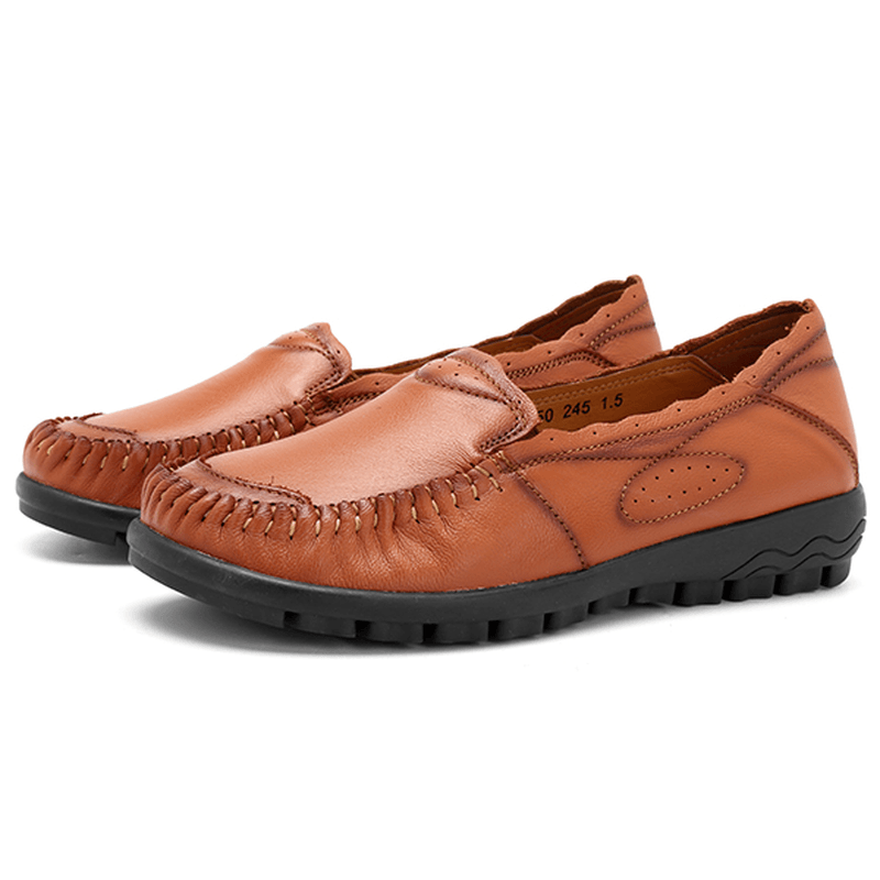 Genuine Leather Women Comfy Casual Flat Loafers