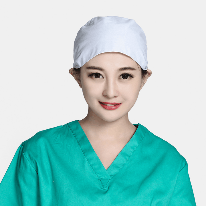 Surgical Cap Beauty Strap Solid Color Beautician Hat Scrub Caps