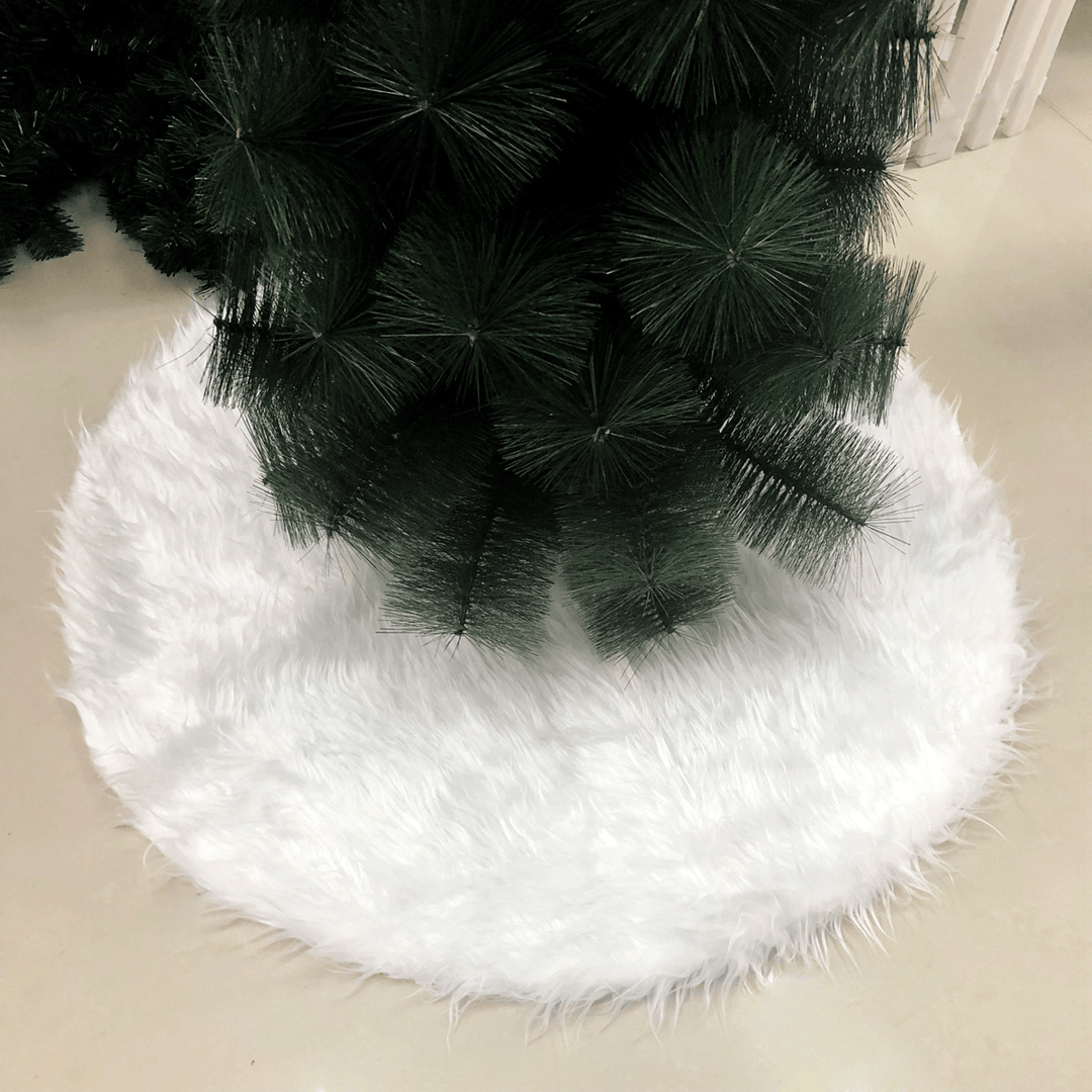 90Cm Snow Plush Christmas Tree Skirt Base Floor Mat Cover Christmas Party Decorations