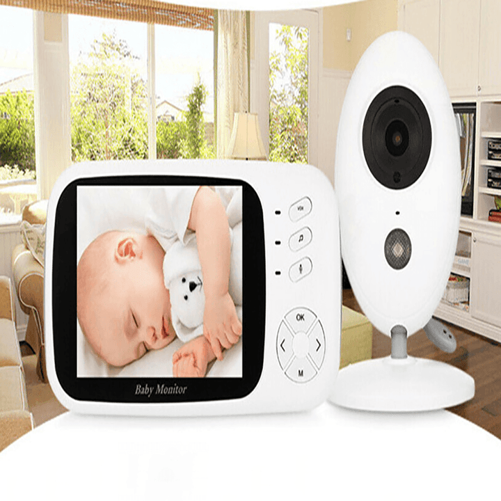 3.5 Inch Wireless Baby Monitor Baby Security Camera Night Vision Temperature Detection LCD HD Display Two-Way Talk Camera with Lullaby