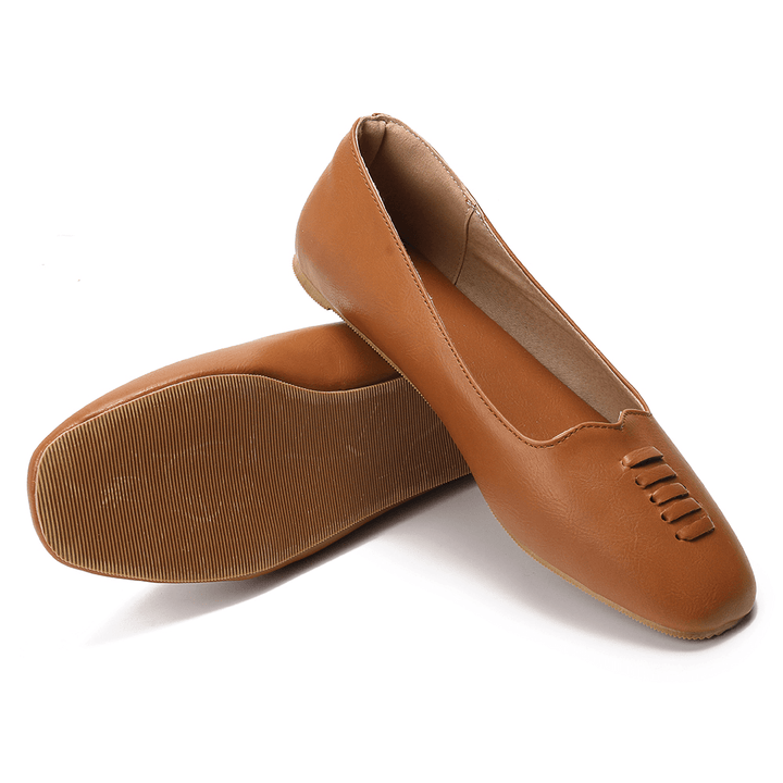 Women Square Toe Comfy Lightweight Slip on Loafers