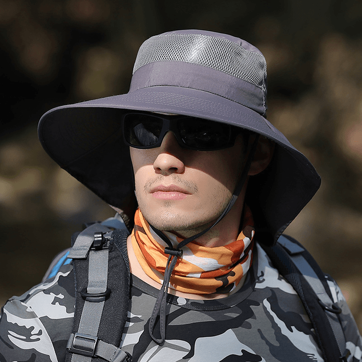 Hat Male Summer Sun Visor Fisherman Hat Outdoor Climbing Sun Hat Neck Guard Sun Hat Anti-Ultraviolet Fishing Hat