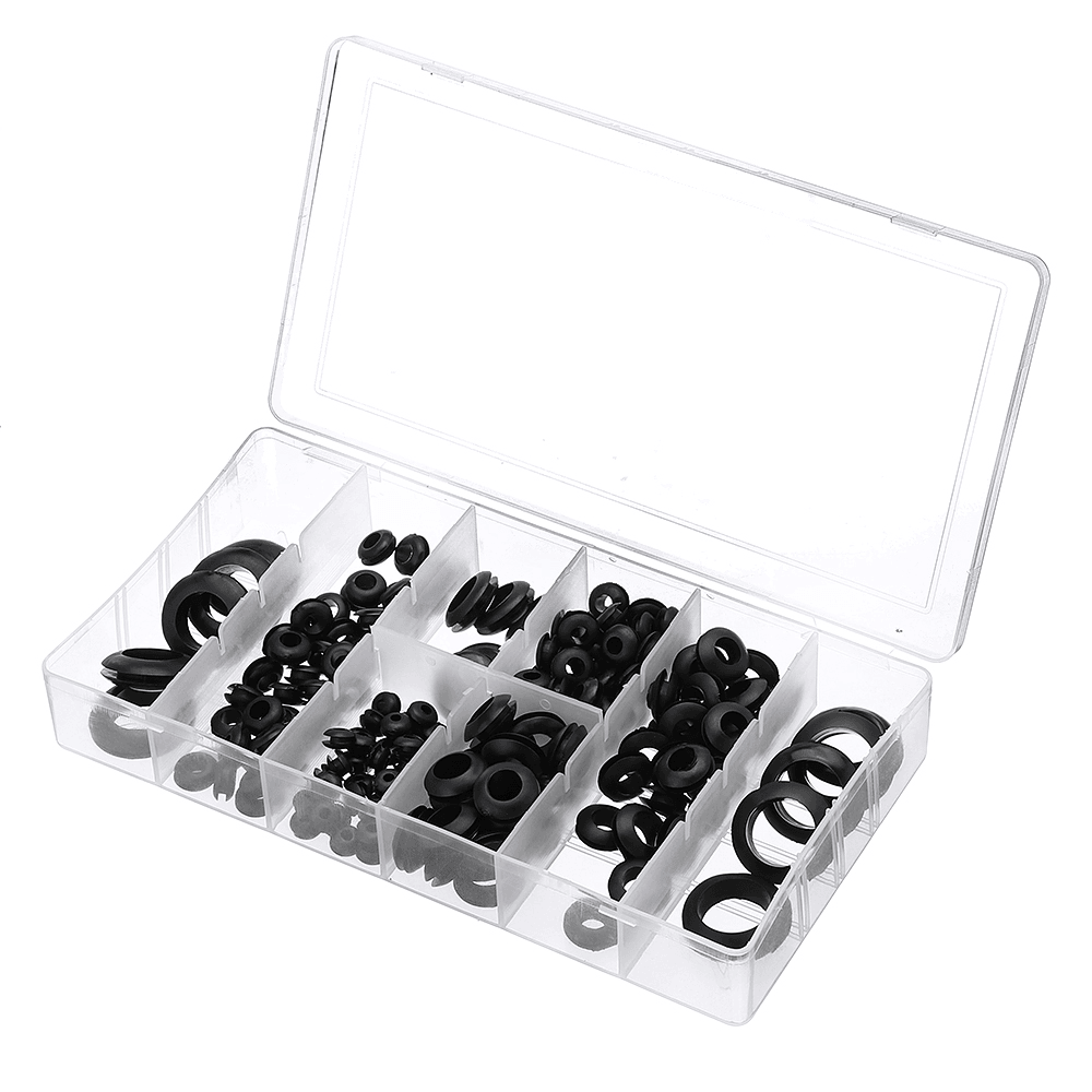 Suleve‚Ñ¢ MXRW5 180Pcs Rubber O Ring Washer Grommets Ring Anti-Slip Gasket Seal Assortment Set