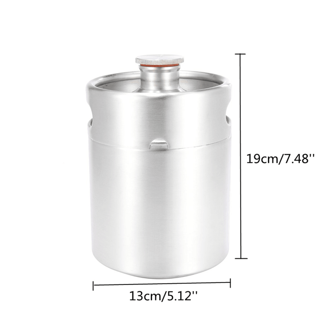 2L 68Oz Stainless Steel Bottle Mini Beer Growler Fresh Wine Keg Making Barrels