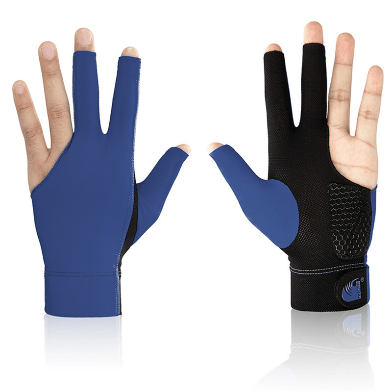 1Pc Billiards Three Finger Gloves Lycra anti Skid Snooker Billiard Cue Glove Pool Left Hand High Elasticity for Unisex