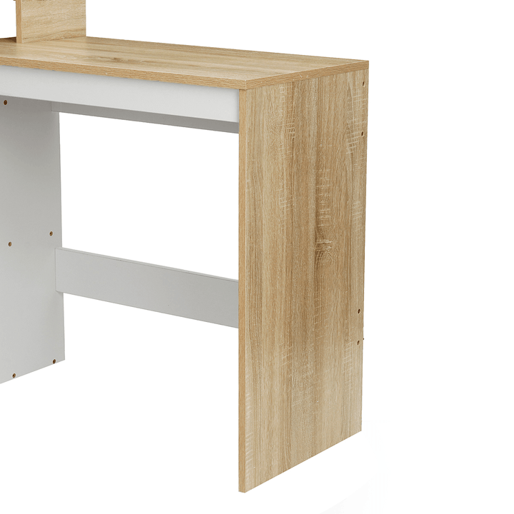 43 Inch Work Table Shelf PC Table Computer Furniture Home Office White Sonoma