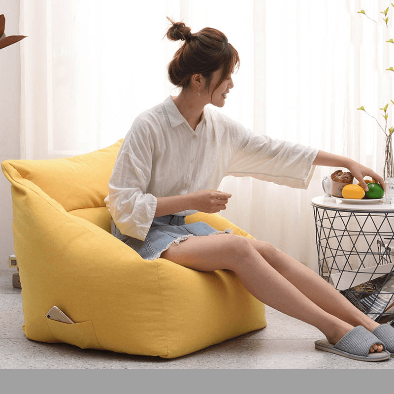 Square Couch Bean Bag Lazy Sofa for Leisure Sitting Room Household Bedroom Can Unpick and Wash