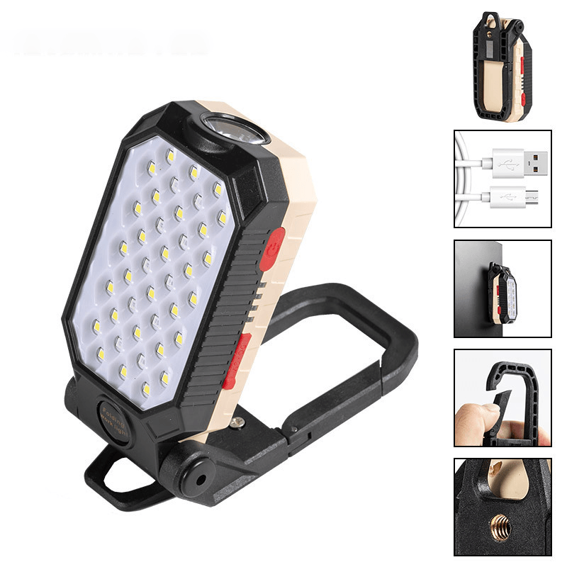 4-Modes COB T6 Leds Ultra Bright Foldable Camping Lamp Super Bright Portable Survival Lanterns with Magnet Bracket Outdoor Waterproof Emergency Work Light