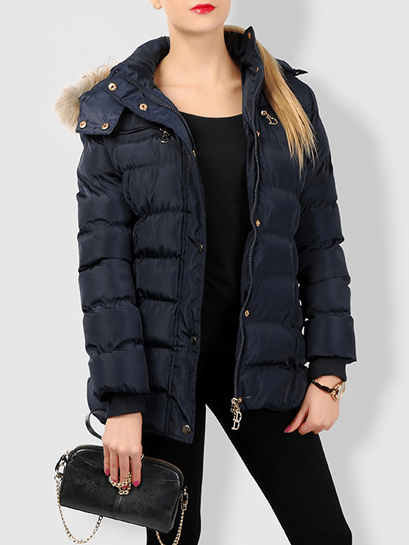 Faux Fur Hooded Quilted Coat