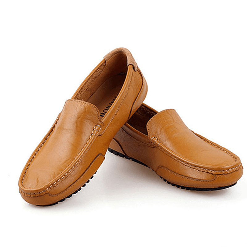 Men Leather Casual Driving Slip on Outdoor Flat Soft Comfortable Loafers Shoes