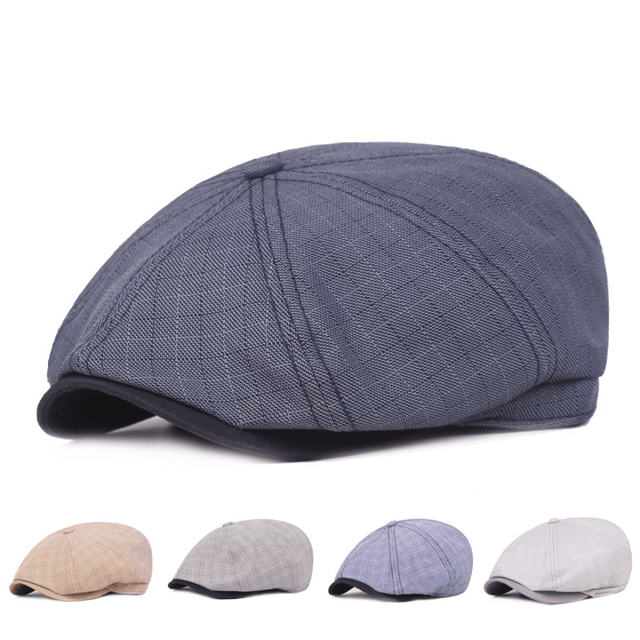 Men Visor Linen Newsboy Beret Caps