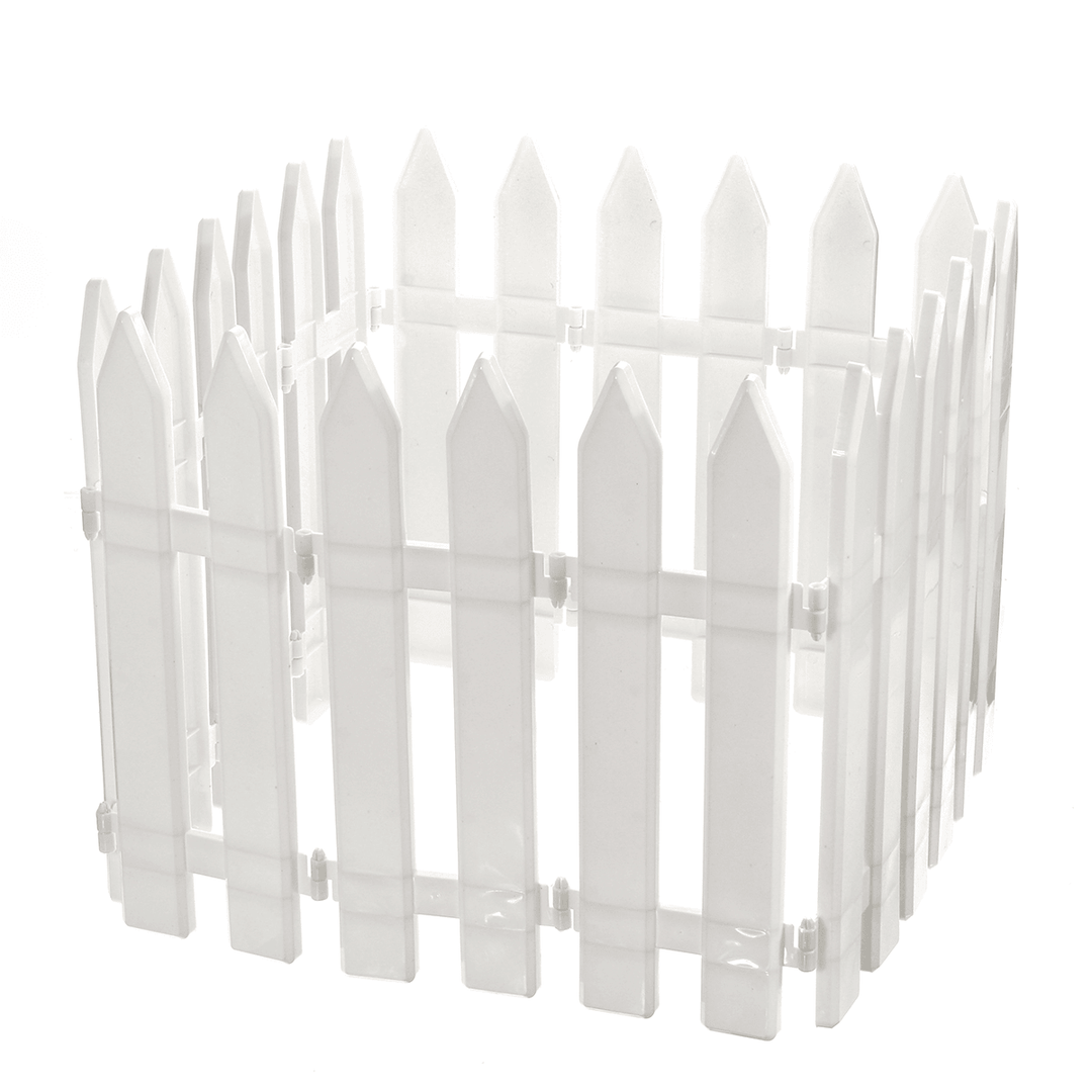 12PCS Plastic Fence Decorations White Home Christmas Xmas Tree Ornaments Miniature Border Grass Lawn Edge Fence