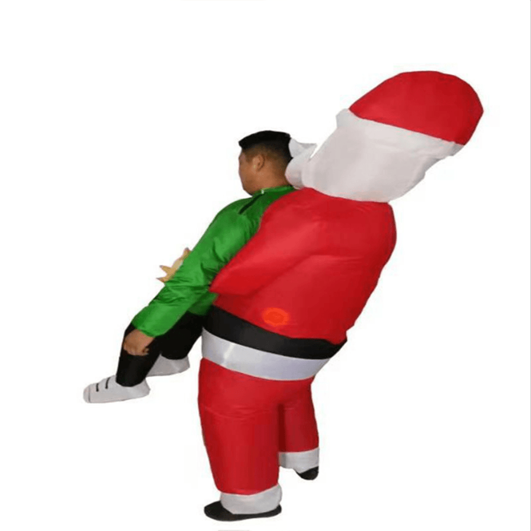 Christmas Adult Inflatable Santa Claus Funny Clothing Props Costume Adult Funny Blow up Suit Party Fancy Dress Unisex Costume for Women Men