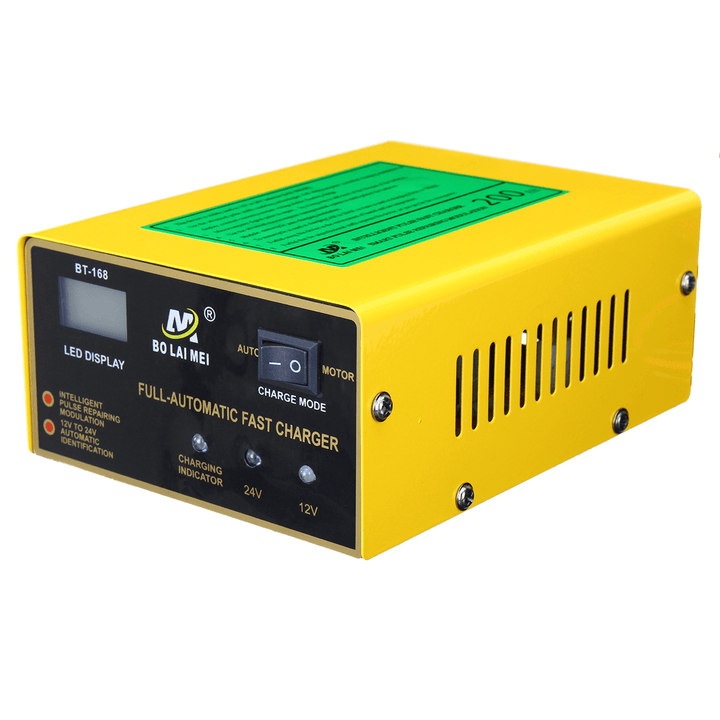 12V/24V 15A Auto Lead Acid Battery Charger Intelligent Pulse Repair LCD for Car Motorcycle