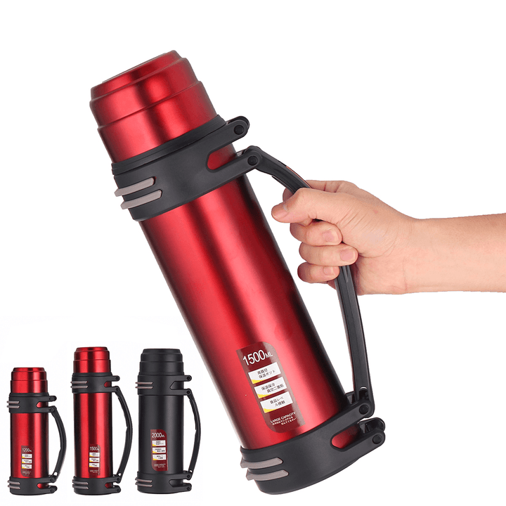 1.2/1.5/2.0L Vacuum Flask Insulated Cup 304 Stainless Steel Coffee Tea Water Bottle for Camping Travel Sport Office