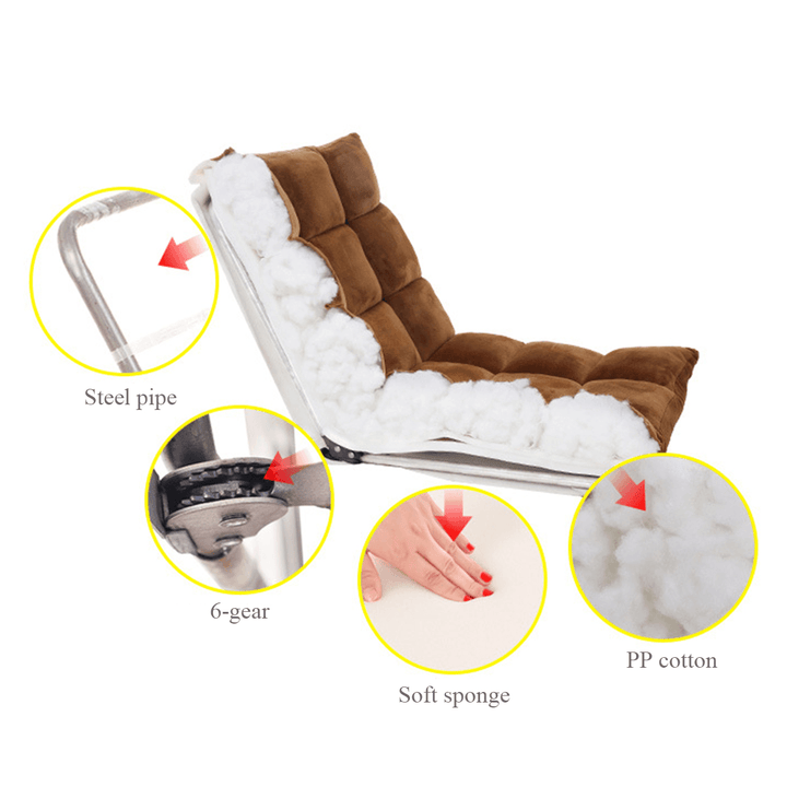 Adjustable 14-Position Floor Folding Lazy Sofa Cushioned Chaise Chair Lounge Chair for Living Room Bed Room