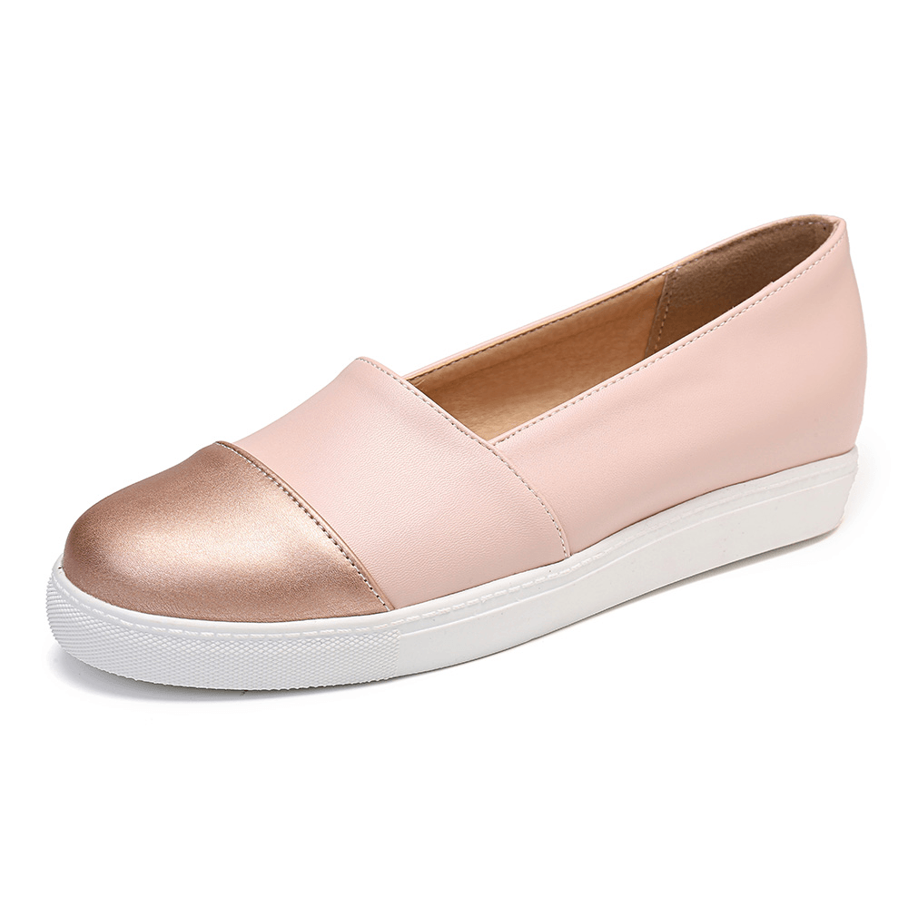 Women Casual Pure Color Stitching Flats