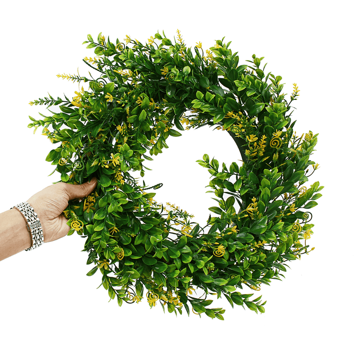 45CM Artificial Yellow Cherry Flower Wreath Garland Wedding Door Hanging Decorations