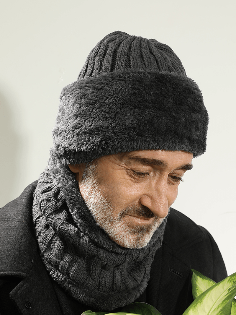 Woolen Hats for Middle-Aged and Elderly Men in Winter Thicken Men'S Knitted Hats for the Elderly