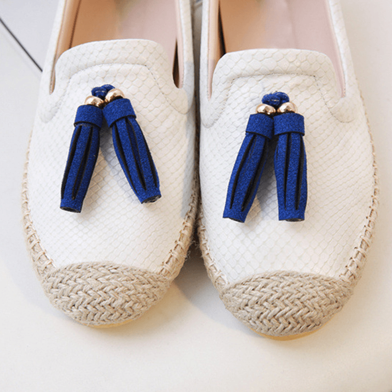 Tassel round Toe Slip on Flat Loafers for Women