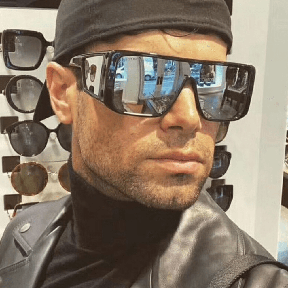 Men Full-Frame One-Piece Lens Windproof UV Protection Fashion Sunglasses