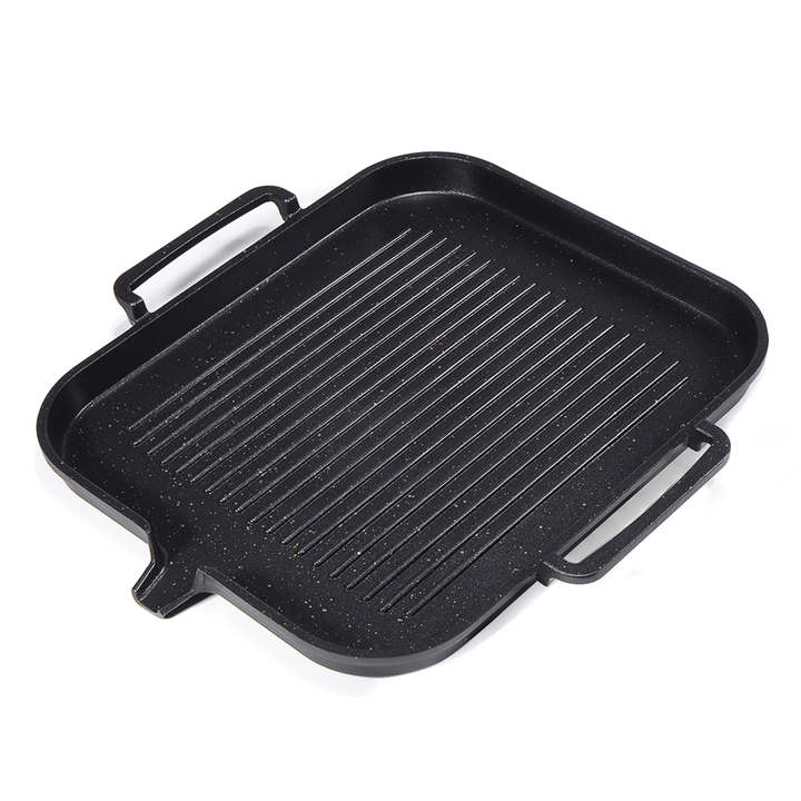 2-4 People BBQ Barbecue Aluminum Frying Grill Pan Plate Non Stick Coating Cookware Induction Cooking