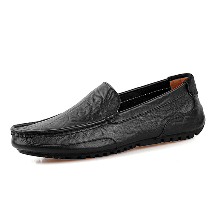 Men Leather Casual Driving Slip on Outdoor Flat Soft Comfortable Loafers Shoes