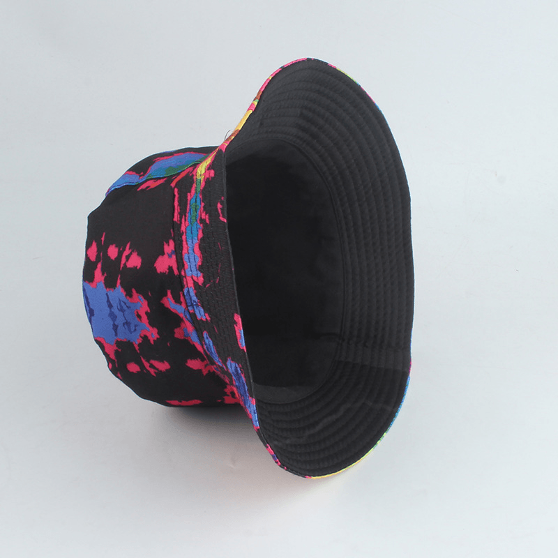 New Style Printed Double-Sided Fisherman Hat Color Tie-Dye Hip-Hop Casual Flat Top Basin Hat