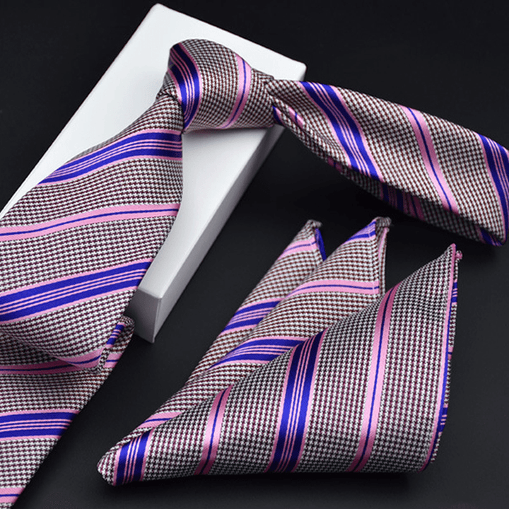 Men Tie and Pocket Towel Suit Business Formal Jacquard Ties