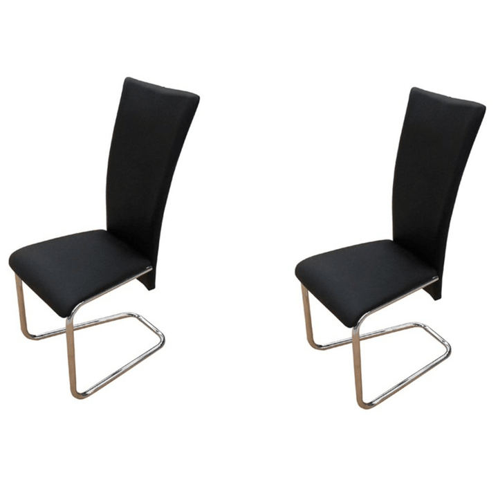 Dining Chairs 2 Pcs Black Faux Leather