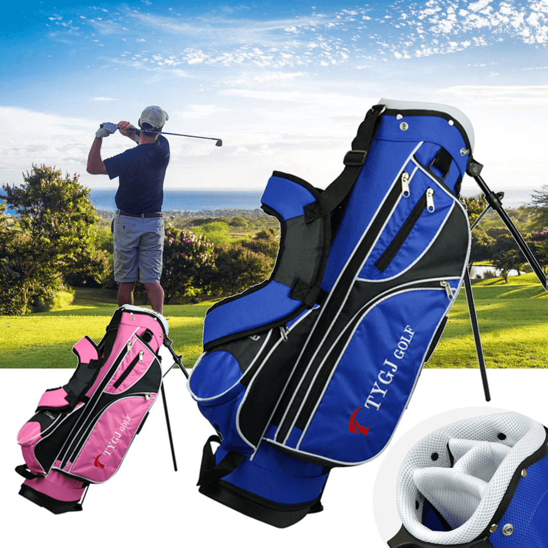 4-Way Children Lightweight Golf Rod Stand Bag Clubs Carry Organizer Storage Pouch