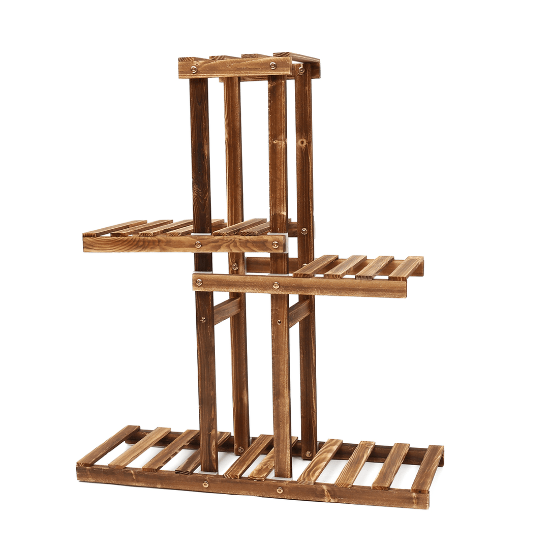 4 Tier Wooden Plant Stand Indoor Outdoor Garden Planter Flower Pot Stand Shelf Rack Solid Wood