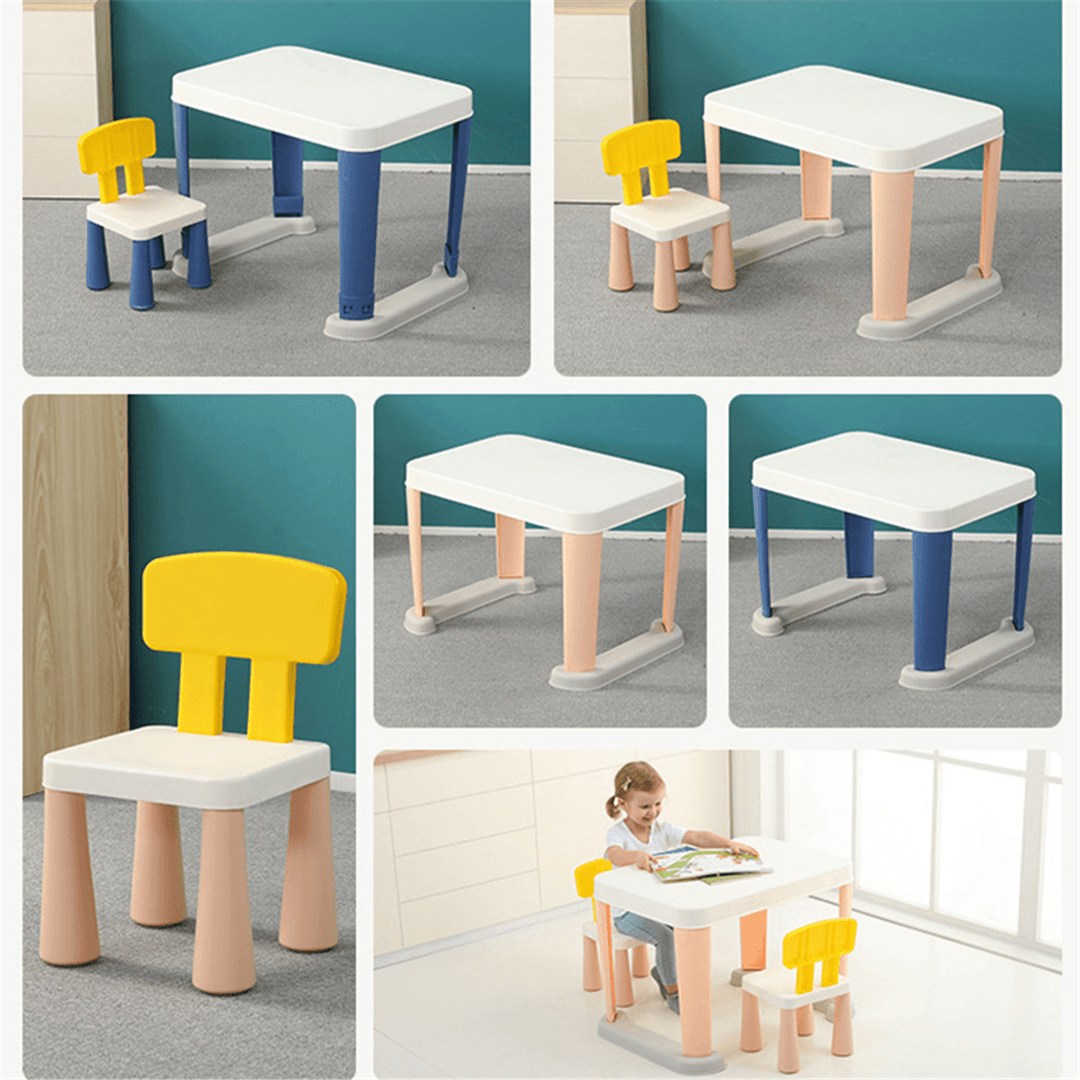 Children Desk and Chair Set Multifunctional Student Adjustable Study Table Kids Writing Desk Combination Stationery Supplies