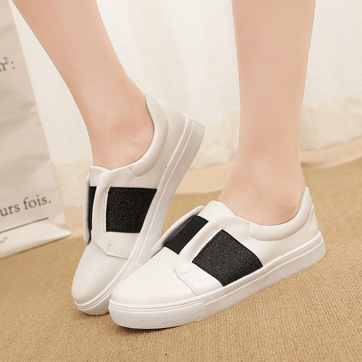 Women Elastic Band Trainers Slip on Flats