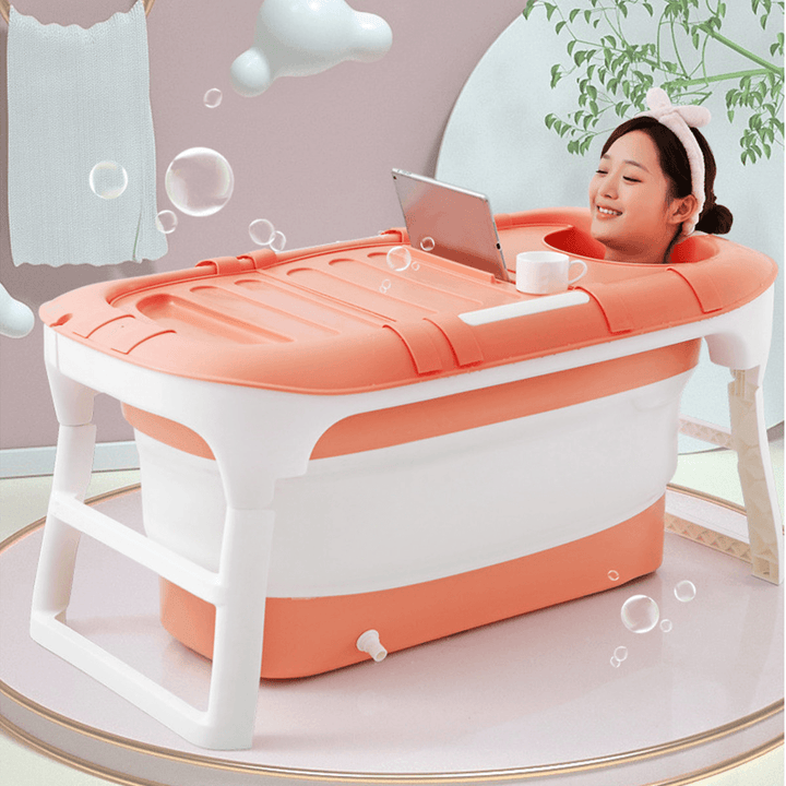 114X86X60Cm Folding Bathtub Bath Barrel Soaking Tub Large Capacity for Baby Child Adult Bathtub