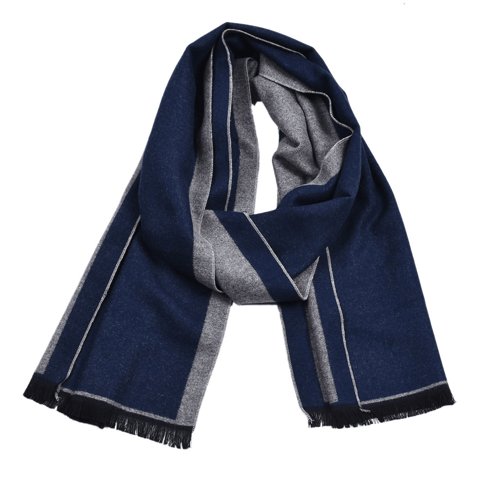 Fashionable Men'S Cashmere Warm Contrast Scarf