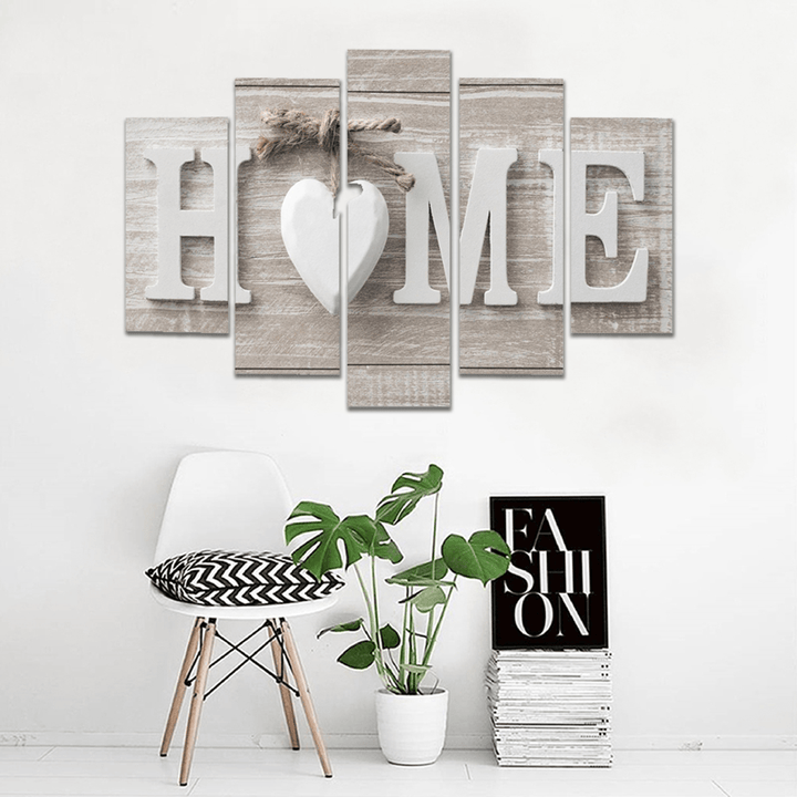 5 Panels Love HOME Wall Art Print Pictures Canvas Wall Art Prints Unframed for Home Decorations